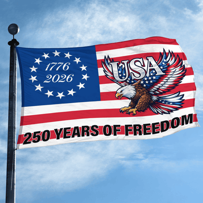Premium America 250th Anniversary Grommet Flag, America 250th Flag, America 250th Birthday, Best Gifts On Independence Day, Veterans Day.