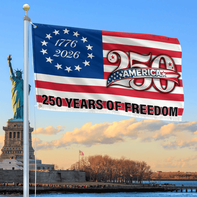 Premium America 250th Anniversary Grommet Flag, America 250th Flag, America 250th Birthday, Best Gifts On Independence Day, Veterans Day.