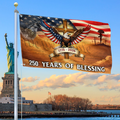 Premium America 250th Anniversary Grommet Flag, America 250th Flag, America 250th Birthday, Best Gifts On Independence Day, Veterans Day.