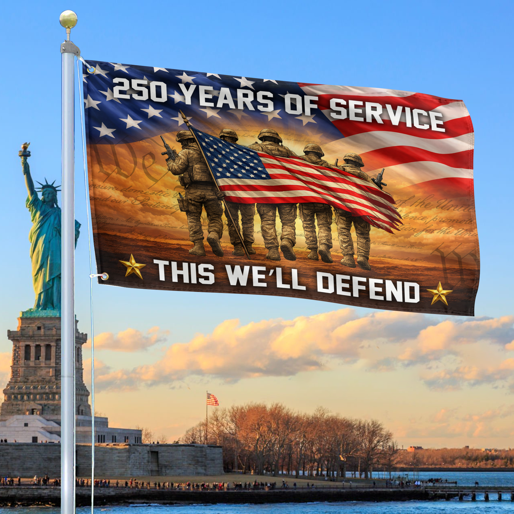 Premium America 250th Anniversary Grommet Flag, America 250th Flag, America 250th Birthday, Best Gifts On Independence Day, Veterans Day.