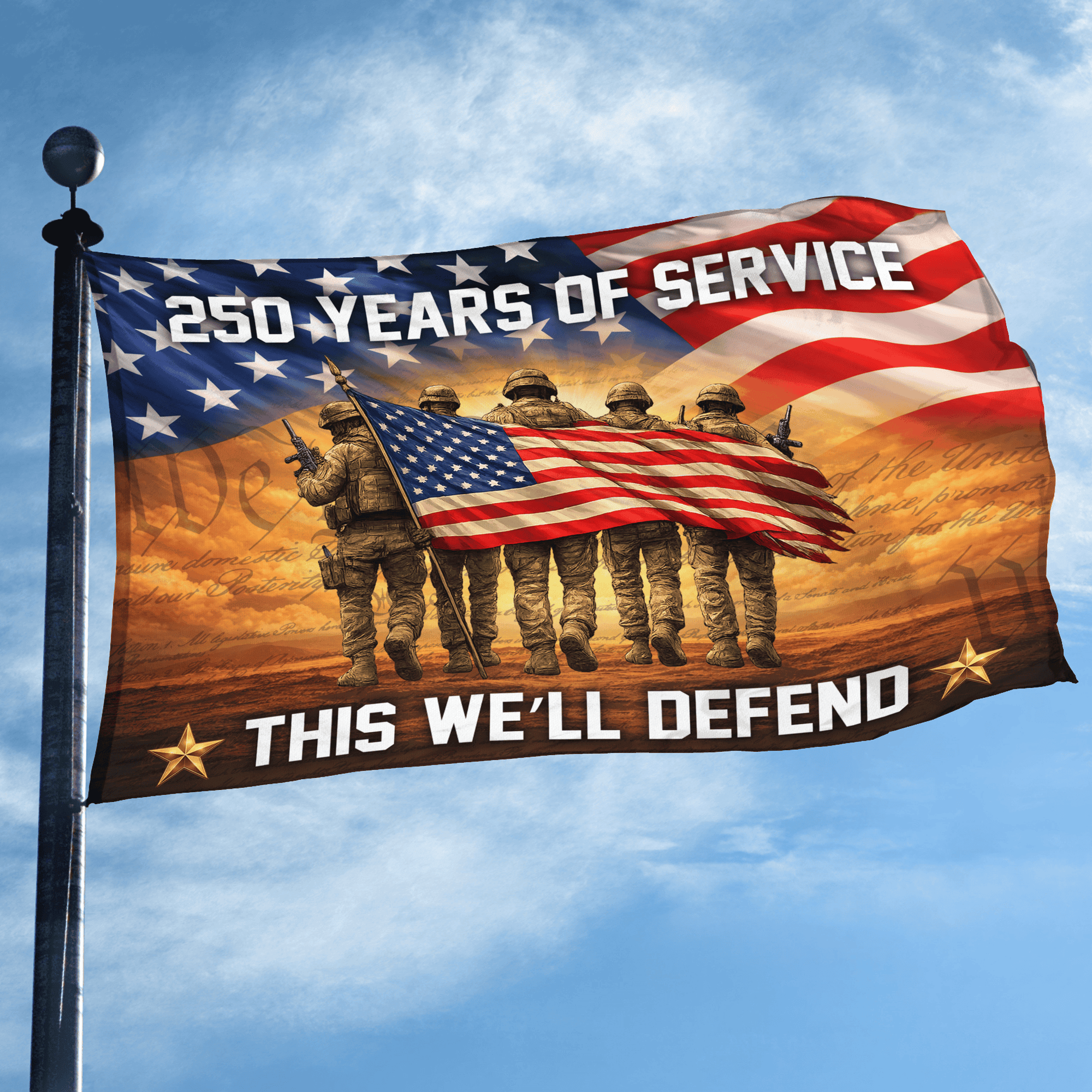 Premium America 250th Anniversary Grommet Flag, America 250th Flag, America 250th Birthday, Best Gifts On Independence Day, Veterans Day.