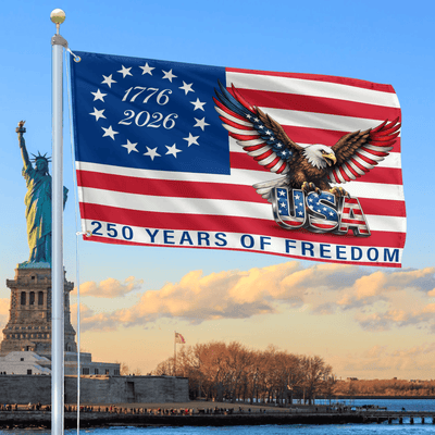 Premium America 250th Anniversary Grommet Flag, America 250th Flag, America 250th Birthday, Best Gifts On Independence Day, Veterans Day.