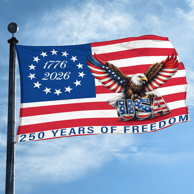 Premium America 250th Anniversary Grommet Flag, America 250th Flag, America 250th Birthday, Best Gifts On Independence Day, Veterans Day.