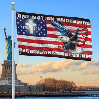 Premium America 250th Anniversary Grommet Flag, America 250th Flag, America 250th Birthday, Best Gifts On Independence Day, Veterans Day.