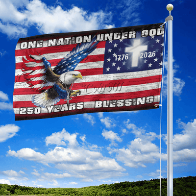 Premium America 250th Anniversary Grommet Flag, America 250th Flag, America 250th Birthday, Best Gifts On Independence Day, Veterans Day.