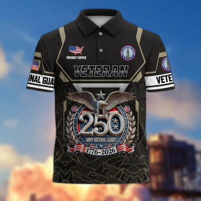 Premium America 250th Anniversary US Veteran Polo Shirt, Gifts for U.S. Veterans, Gifts for Independence Day, Veterans Day
