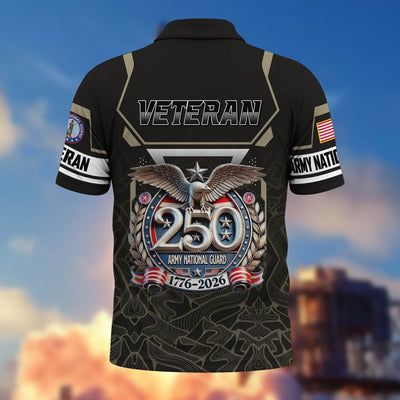 Premium America 250th Anniversary US Veteran Polo Shirt, Gifts for U.S. Veterans, Gifts for Independence Day, Veterans Day