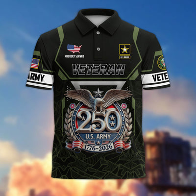 Premium America 250th Anniversary US Veteran Polo Shirt, Gifts for U.S. Veterans, Gifts for Independence Day, Veterans Day