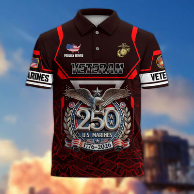 Premium America 250th Anniversary US Veteran Polo Shirt, Gifts for U.S. Veterans, Gifts for Independence Day, Veterans Day