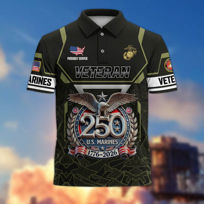 Premium America 250th Anniversary US Veteran Polo Shirt, Gifts for U.S. Veterans, Gifts for Independence Day, Veterans Day