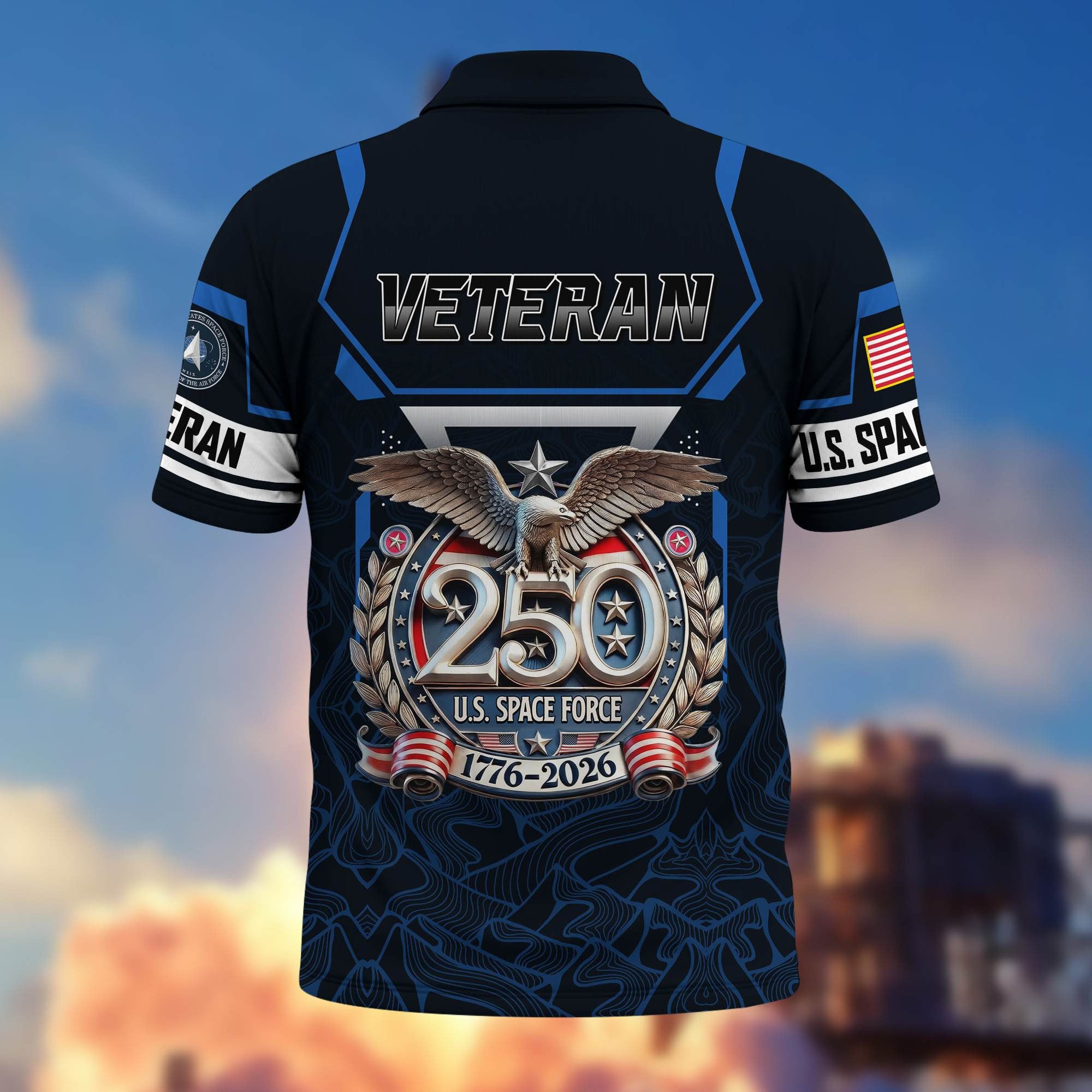 Premium America 250th Anniversary US Veteran Polo Shirt, Gifts for U.S. Veterans, Gifts for Independence Day, Veterans Day