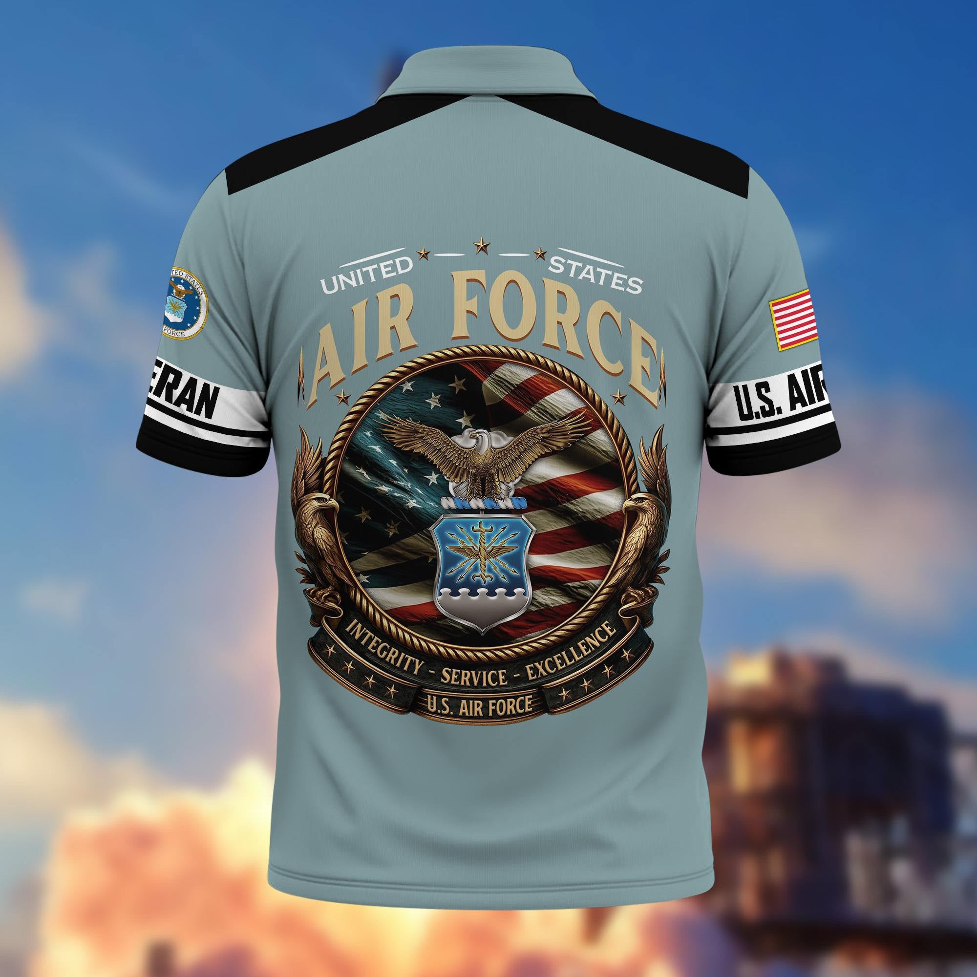 Premium America 250th Anniversary US Veteran Polo Shirt, Gifts for U.S. Veterans, Gifts for Independence Day, Veterans Day