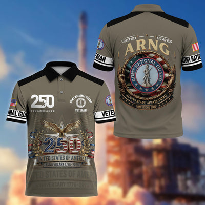 Premium America 250th Anniversary US Veteran Polo Shirt, Gifts for U.S. Veterans, Gifts for Independence Day, Veterans Day