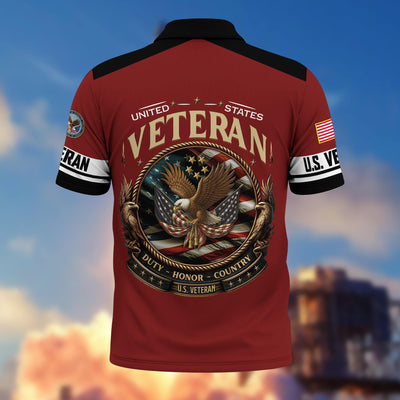 Premium America 250th Anniversary US Veteran Polo Shirt, Gifts for U.S. Veterans, Gifts for Independence Day, Veterans Day