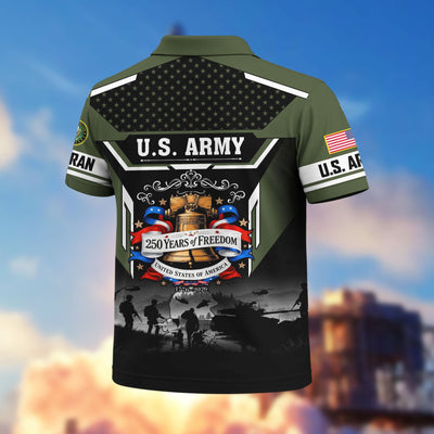 Premium America 250th Anniversary US Veteran Polo Shirt, Gifts for U.S. Veterans, Gifts for Independence Day, Veterans Day