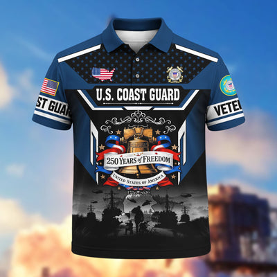 Premium America 250th Anniversary US Veteran Polo Shirt, Gifts for U.S. Veterans, Gifts for Independence Day, Veterans Day