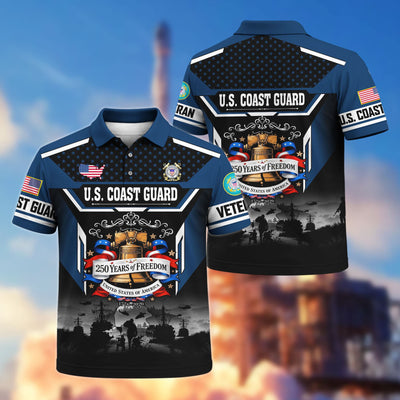 Premium America 250th Anniversary US Veteran Polo Shirt, Gifts for U.S. Veterans, Gifts for Independence Day, Veterans Day