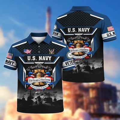 Premium America 250th Anniversary US Veteran Polo Shirt, Gifts for U.S. Veterans, Gifts for Independence Day, Veterans Day