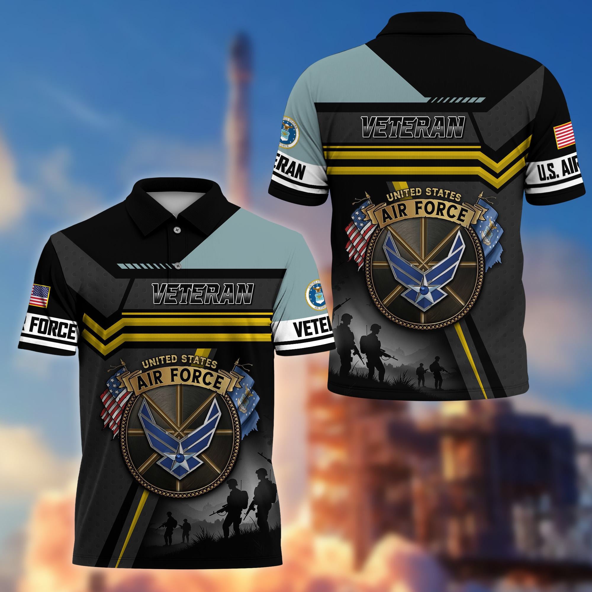 Premium US Veterans Polo Shirt, Gifts For US Veterans, Gifts On Father's Day, Veterans Day.