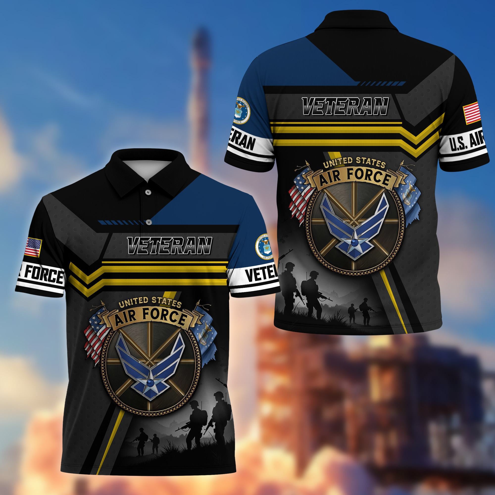 Premium US Veterans Polo Shirt, Gifts For US Veterans, Gifts On Father's Day, Veterans Day.