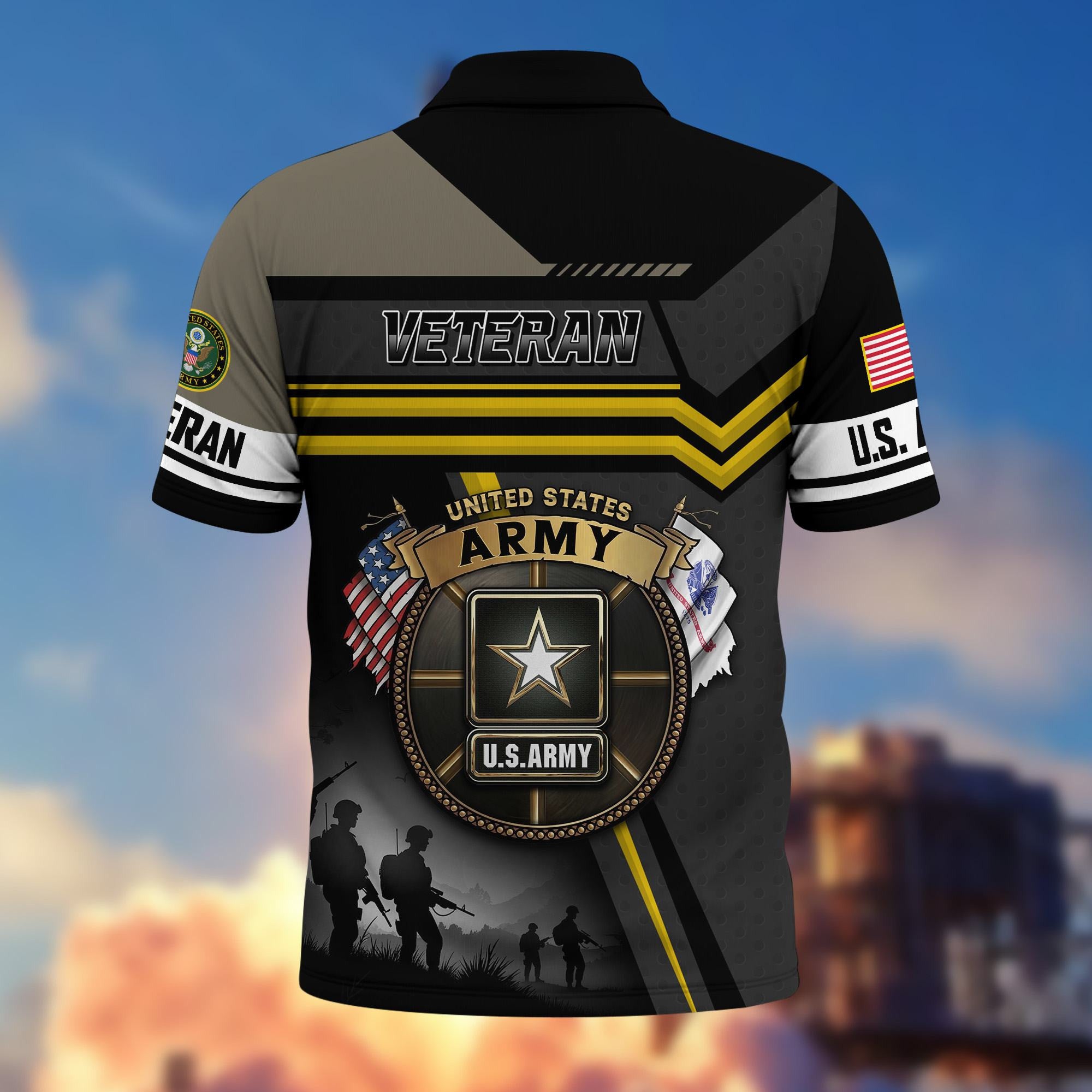 Premium US Veterans Polo Shirt, Gifts For US Veterans, Gifts On Father's Day, Veterans Day.