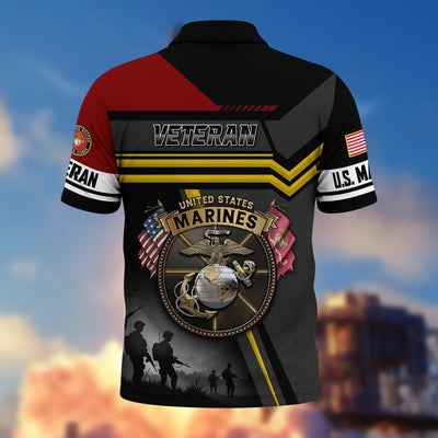 Premium US Veterans Polo Shirt, Gifts For US Veterans, Gifts On Father's Day, Veterans Day.