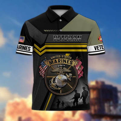 Premium US Veterans Polo Shirt, Gifts For US Veterans, Gifts On Father's Day, Veterans Day.
