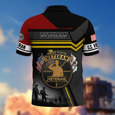 Premium US Veterans Polo Shirt, Gifts For US Veterans, Gifts On Father's Day, Veterans Day.