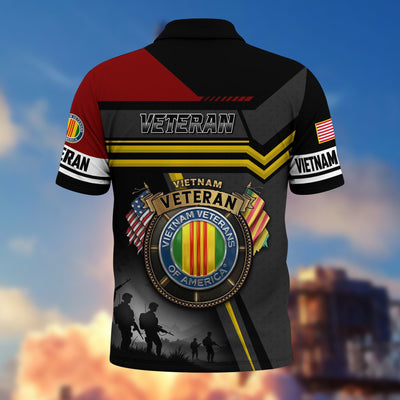 Premium US Veterans Polo Shirt, Gifts For US Veterans, Gifts On Father's Day, Veterans Day.