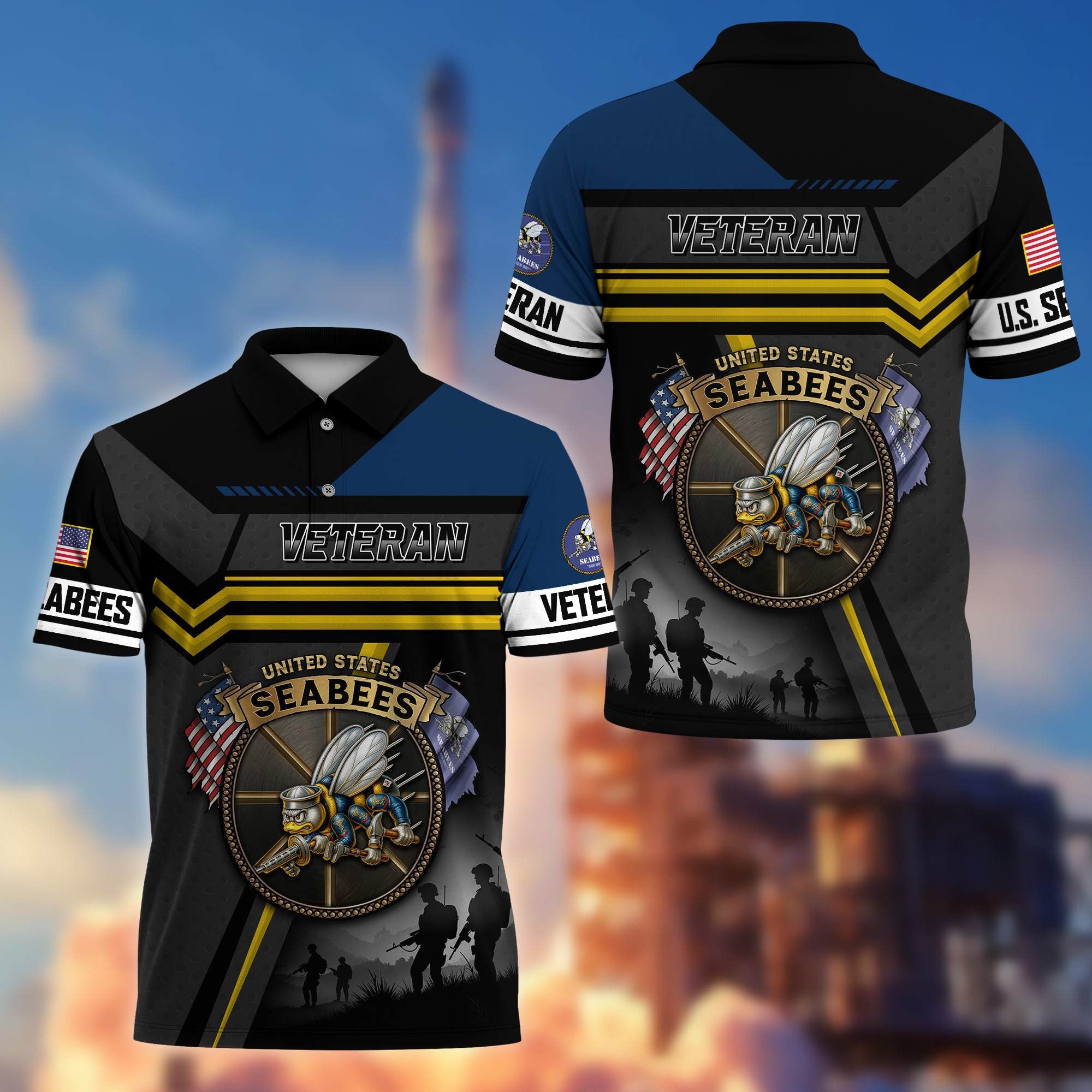 Premium US Veterans Polo Shirt, Gifts For US Veterans, Gifts On Father's Day, Veterans Day.