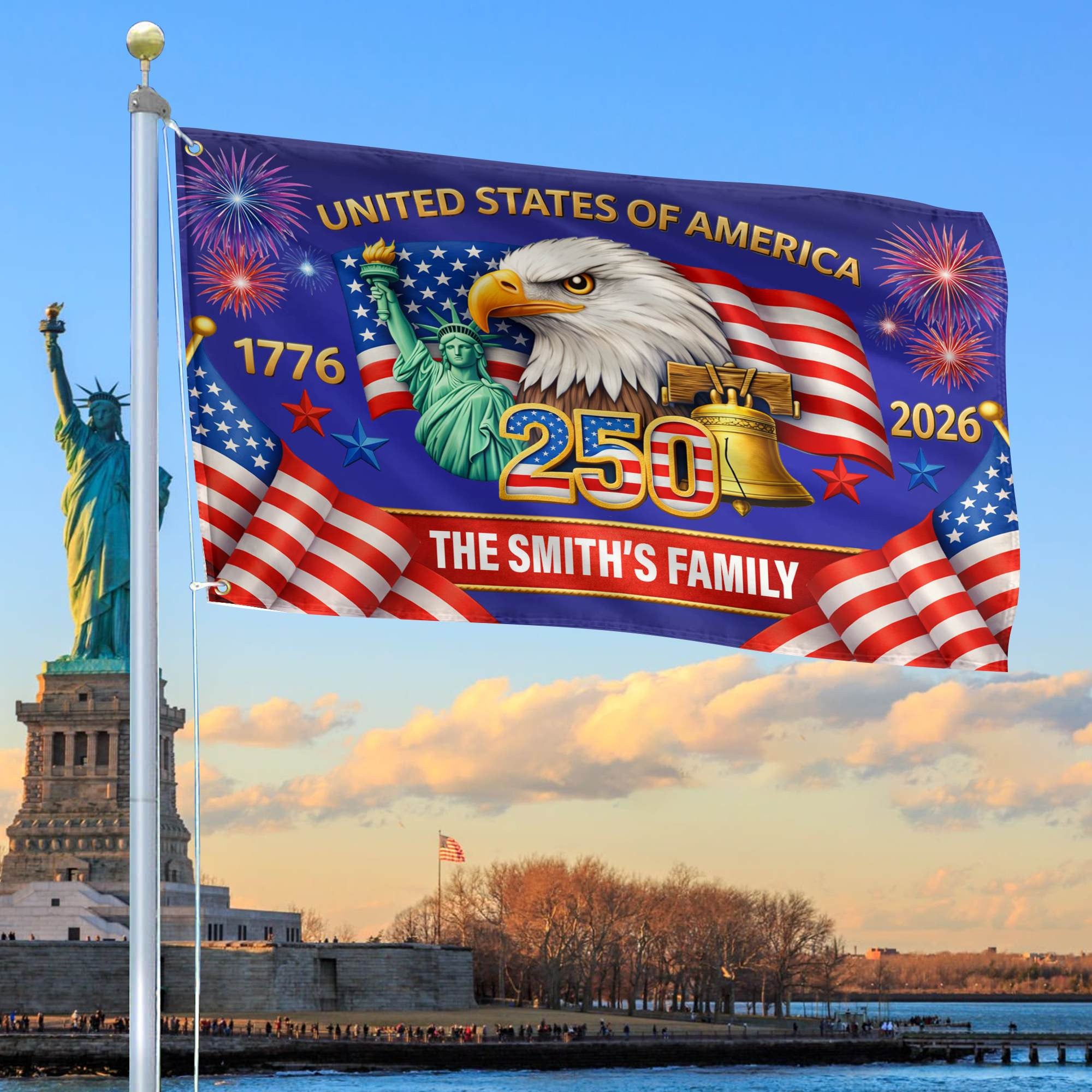 Premium America 250th Anniversary Grommet Flag, America 250th Flag, America 250th Birthday, Best Gifts For Independence Day, Veterans Day.