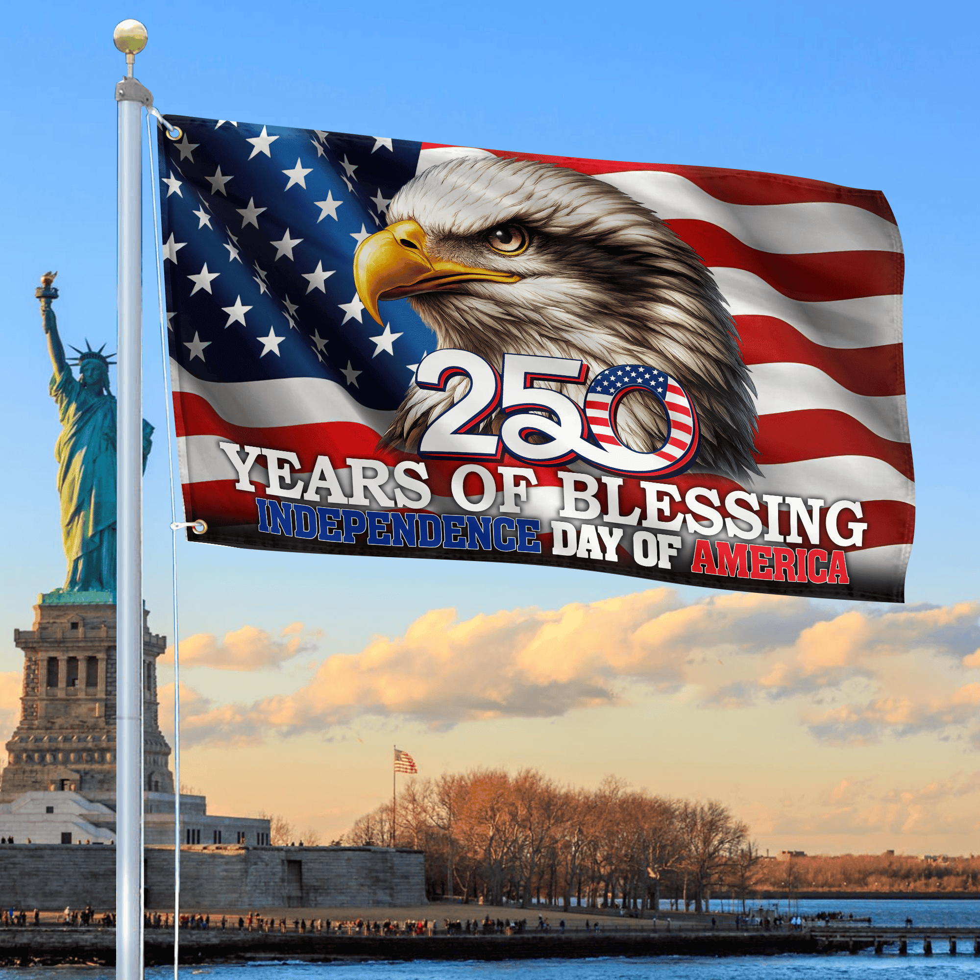 Premium America 250th Anniversary Grommet Flag, America 250th Flag, America 250th Birthday, Best Gifts On Independence Day, Veterans Day.