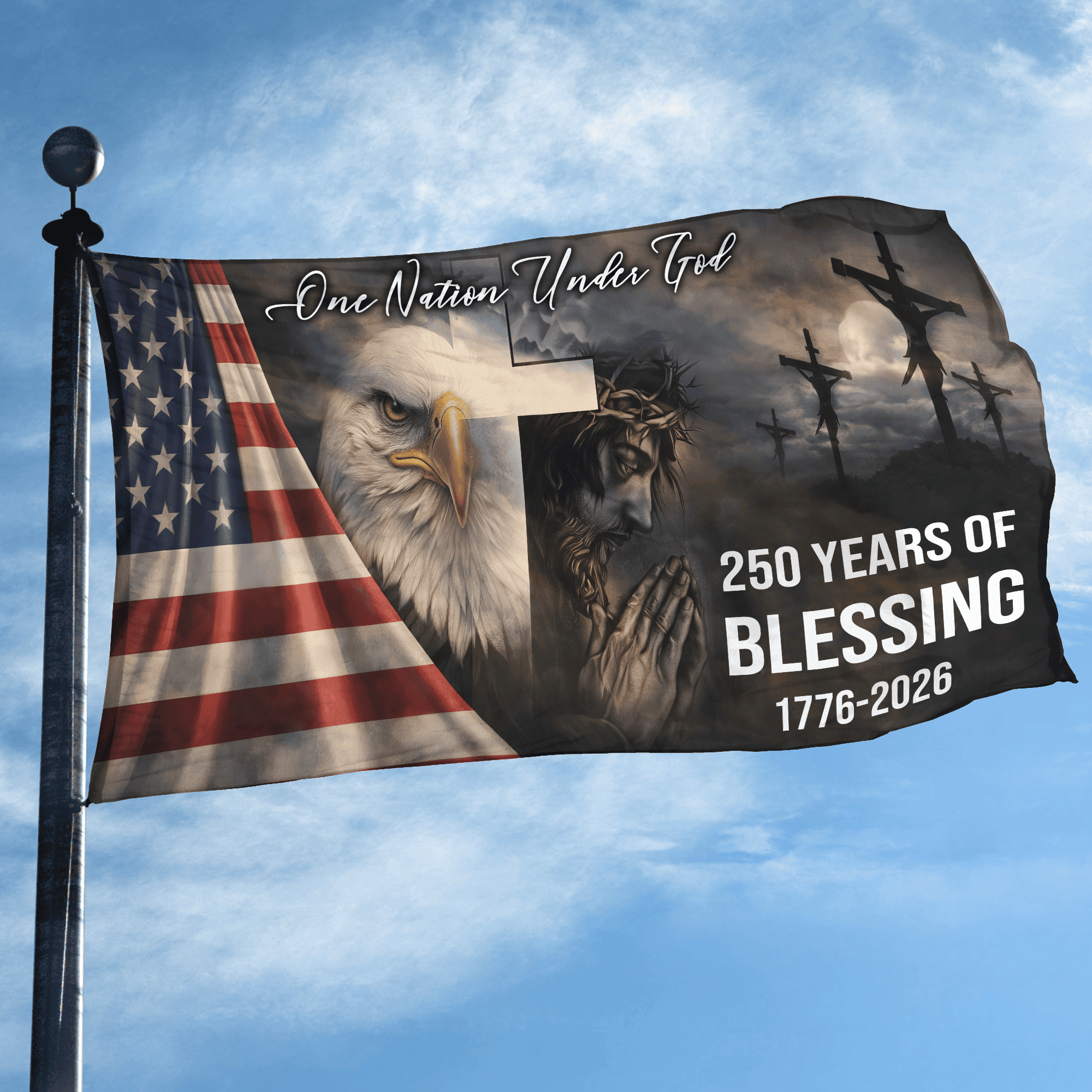 Premium America 250th Anniversary Grommet Flag, America 250th Flag, America 250th Birthday, Best Gifts On Independence Day, Veterans Day.
