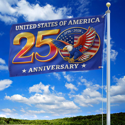 Premium America 250th Anniversary Grommet Flag, America 250th Flag, America 250th Birthday, Best Gifts On Independence Day, Veterans Day.