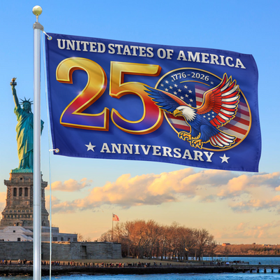Premium America 250th Anniversary Grommet Flag, America 250th Flag, America 250th Birthday, Best Gifts On Independence Day, Veterans Day.