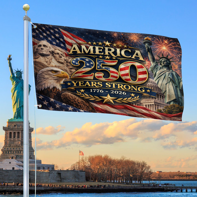 Premium America 250th Anniversary Grommet Flag, America 250th Flag, America 250th Birthday, Best Gifts On Independence Day, Veterans Day.