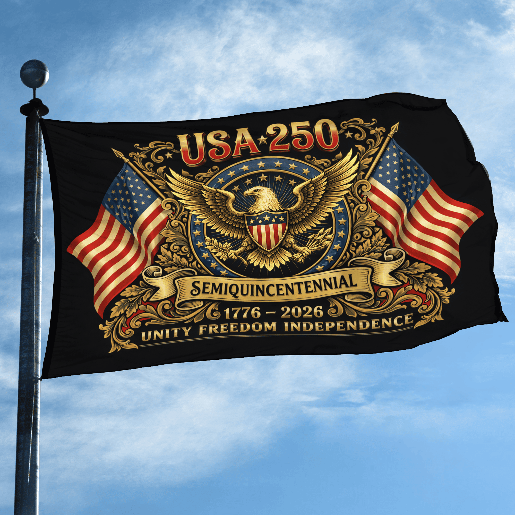 Premium America 250th Anniversary Grommet Flag, America 250th Flag, America 250th Birthday, Best Gifts On Independence Day, Veterans Day.