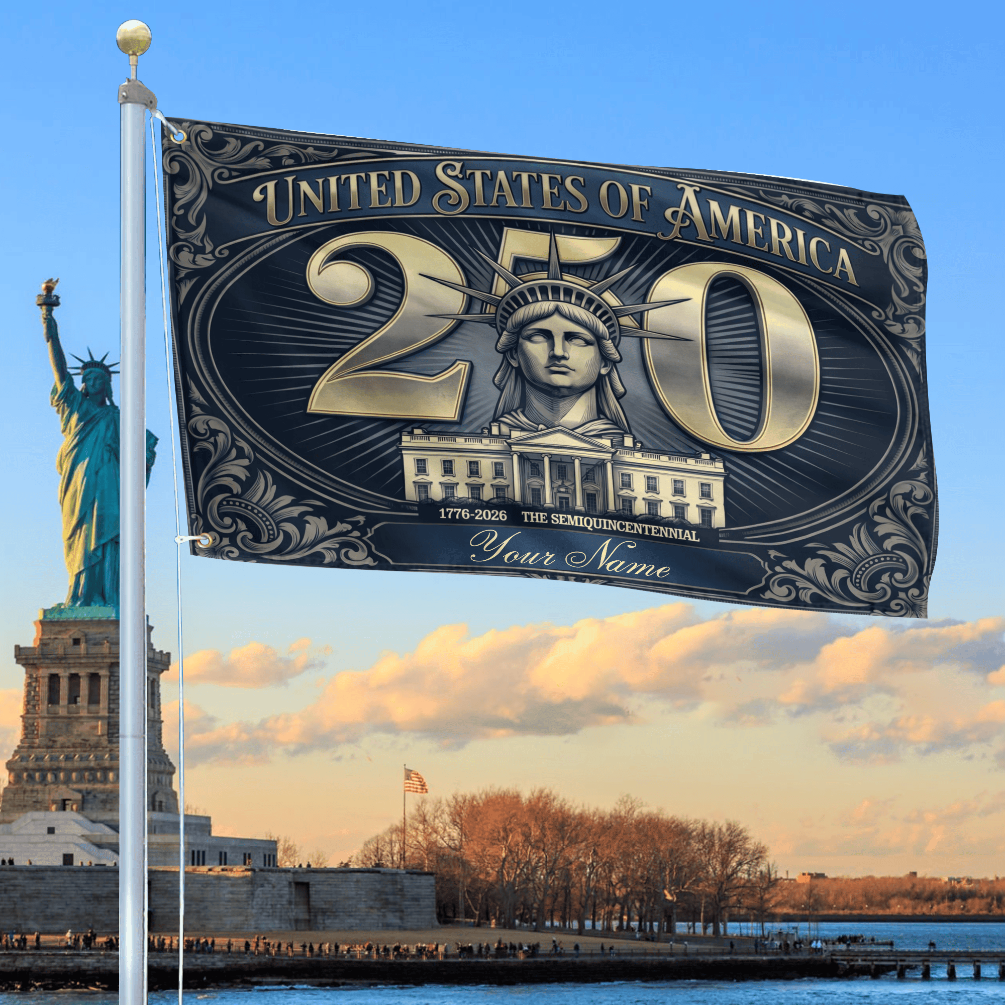 Premium America 250th Anniversary Grommet Flag, America 250th Flag, America 250th Birthday, Best Gifts On Independence Day, Veterans Day.
