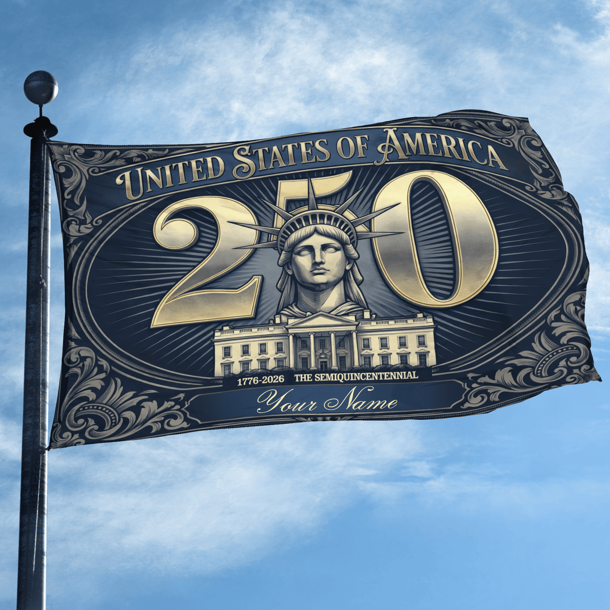 Premium America 250th Anniversary Grommet Flag, America 250th Flag, America 250th Birthday, Best Gifts On Independence Day, Veterans Day.