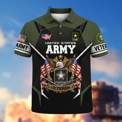Premium US Veterans Polo Shirt, Gifts For US Veterans, Gifts On Father's Day, Veterans Day.