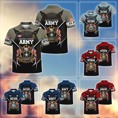 Premium US Veterans Polo Shirt, Gifts For US Veterans, Gifts On Father's Day, Veterans Day.