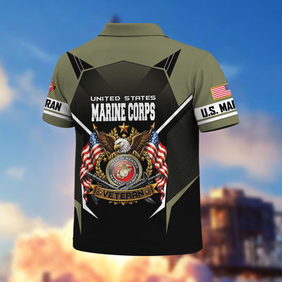 Premium US Veterans Polo Shirt, Gifts For US Veterans, Gifts On Father's Day, Veterans Day.