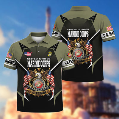 Premium US Veterans Polo Shirt, Gifts For US Veterans, Gifts On Father's Day, Veterans Day.