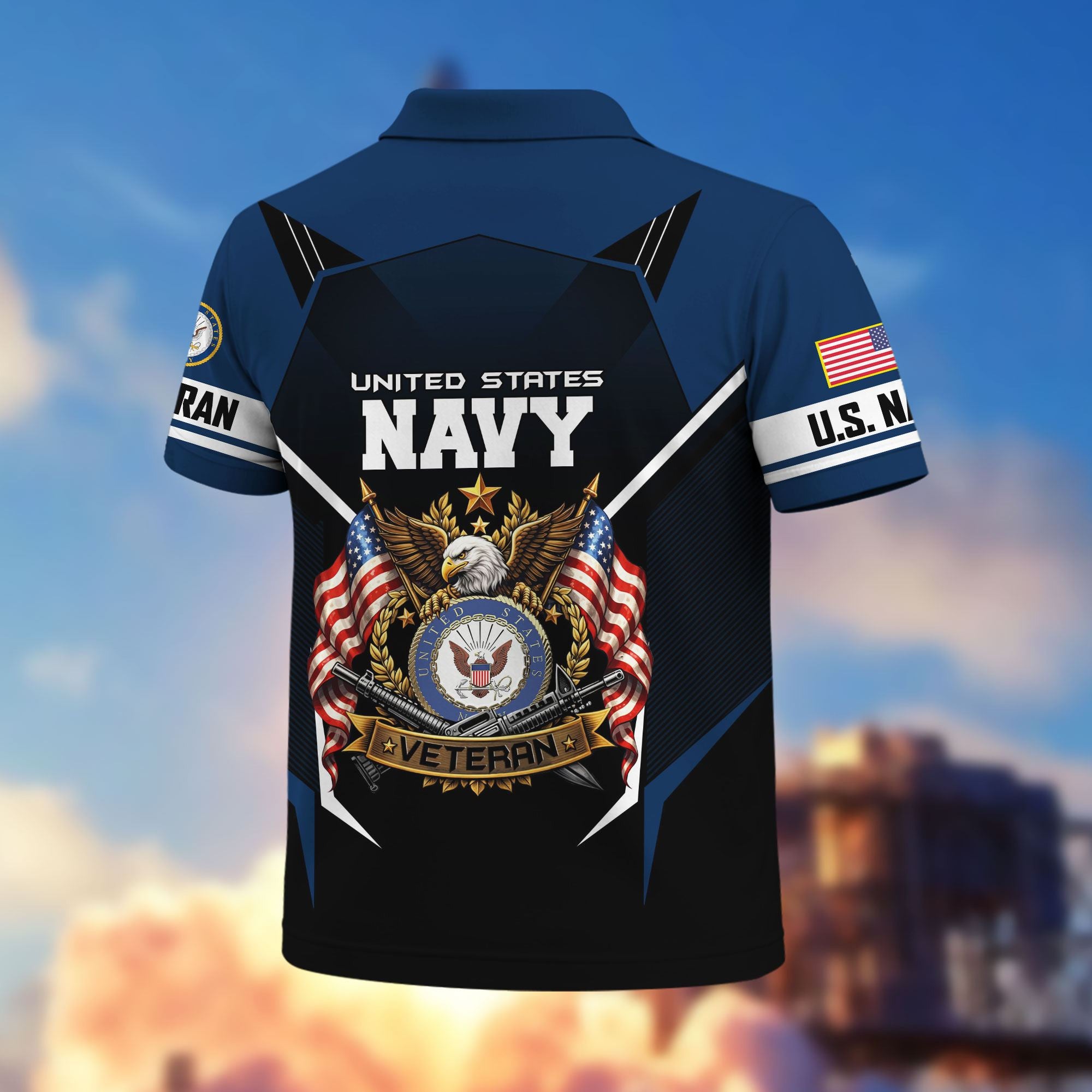 Premium US Veterans Polo Shirt, Gifts For US Veterans, Gifts On Father's Day, Veterans Day.
