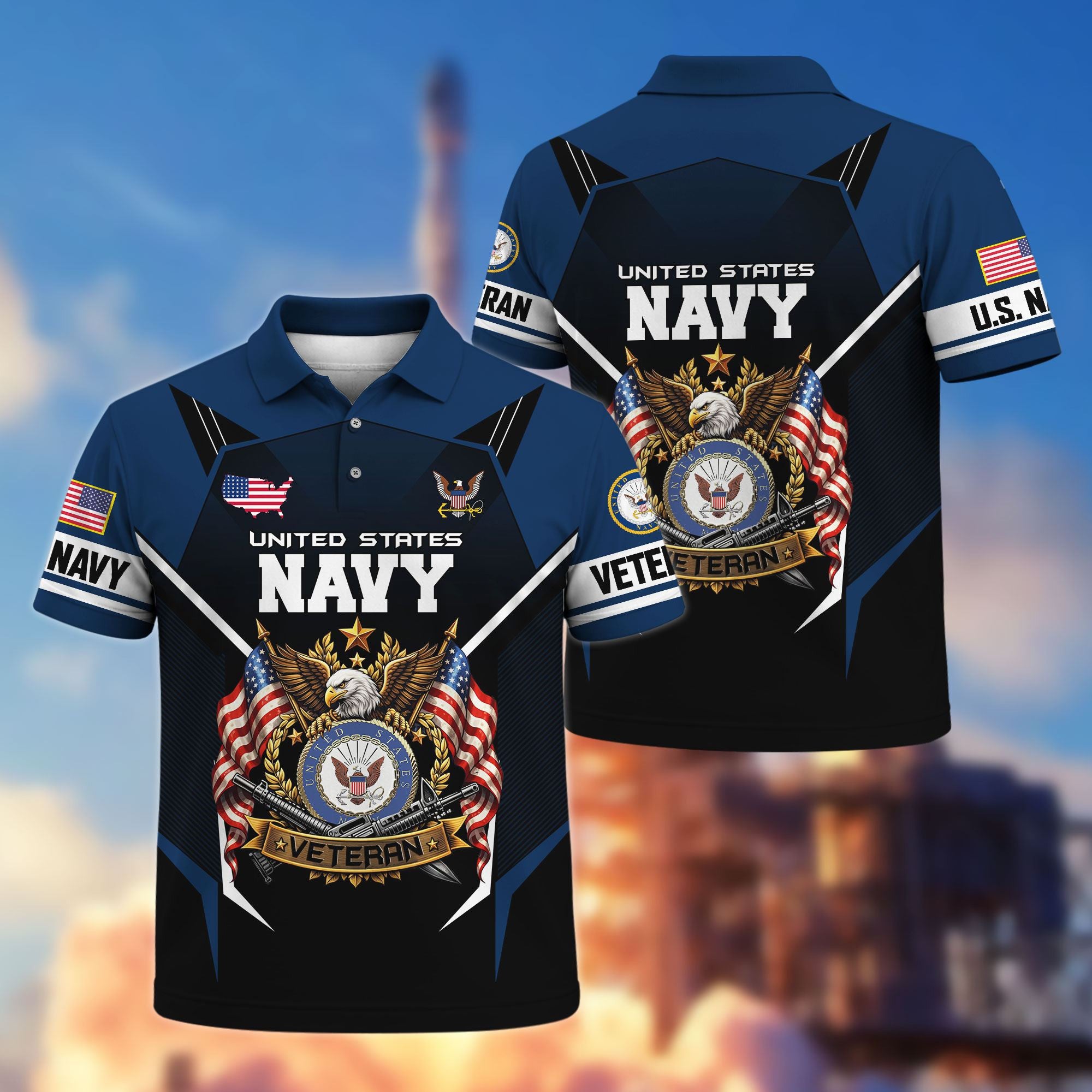Premium US Veterans Polo Shirt, Gifts For US Veterans, Gifts On Father's Day, Veterans Day.