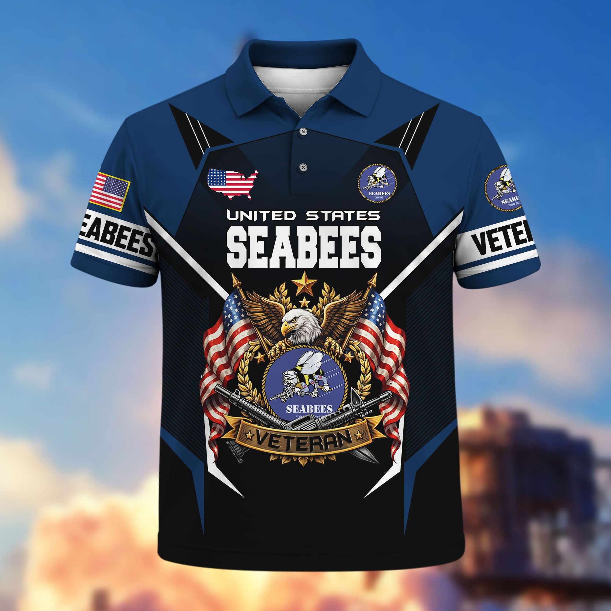 Premium US Veterans Polo Shirt, Gifts For US Veterans, Gifts On Father's Day, Veterans Day.