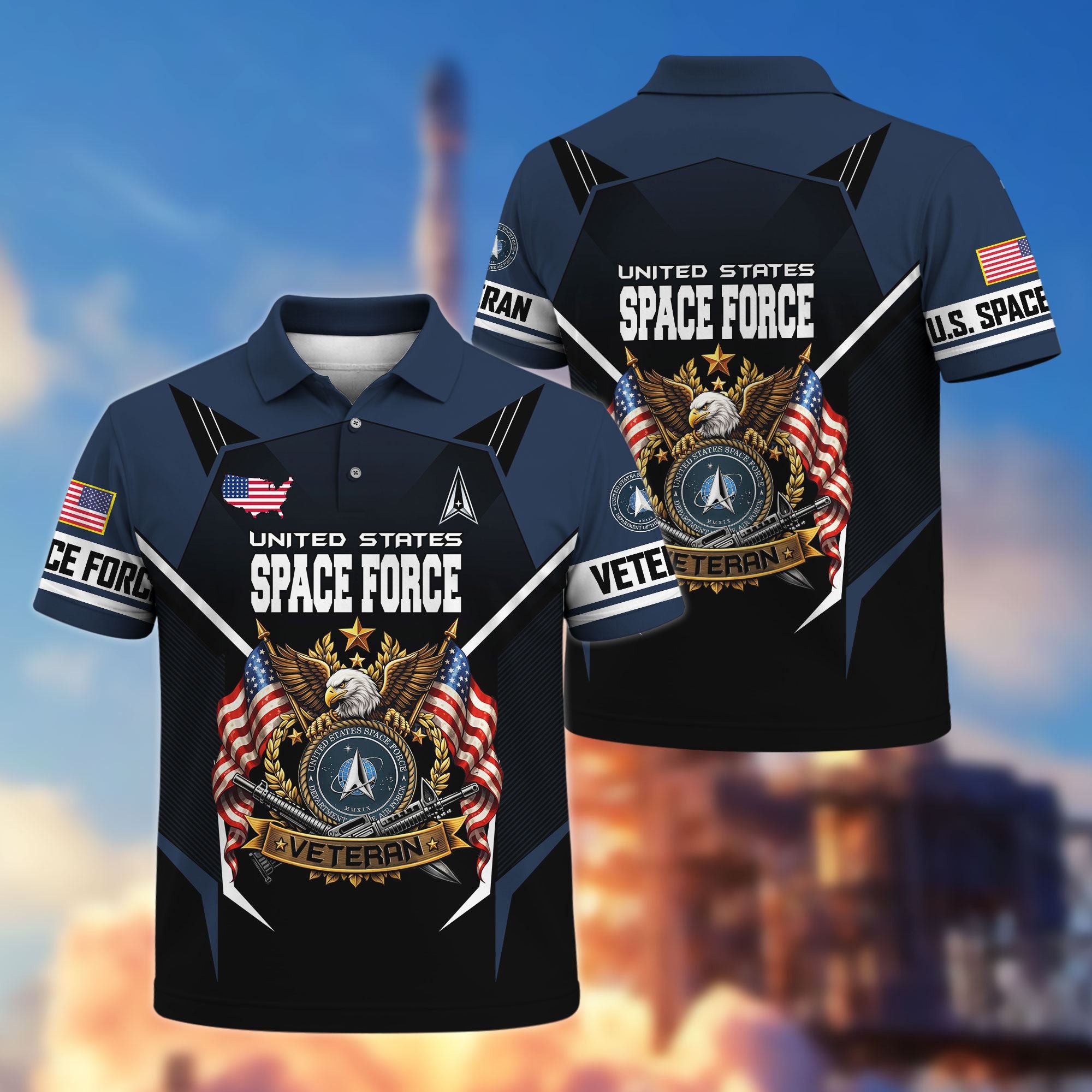 Premium US Veterans Polo Shirt, Gifts For US Veterans, Gifts On Father's Day, Veterans Day.