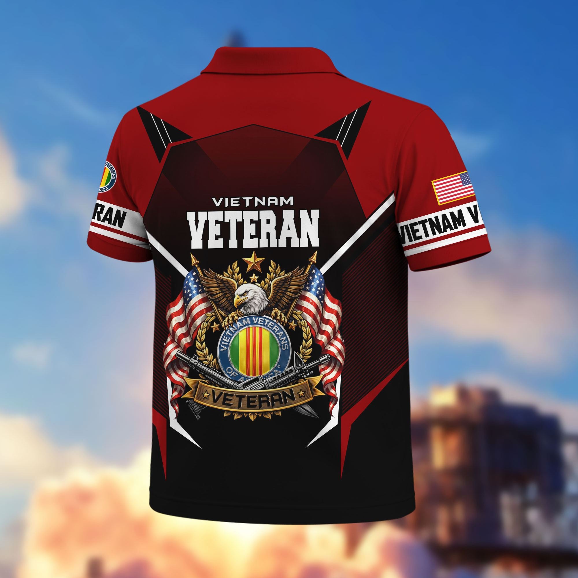 Premium US Veterans Polo Shirt, Gifts For US Veterans, Gifts On Father's Day, Veterans Day.