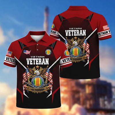 Premium US Veterans Polo Shirt, Gifts For US Veterans, Gifts On Father's Day, Veterans Day.