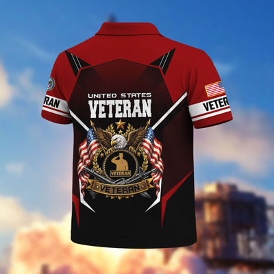 Premium US Veterans Polo Shirt, Gifts For US Veterans, Gifts On Father's Day, Veterans Day.